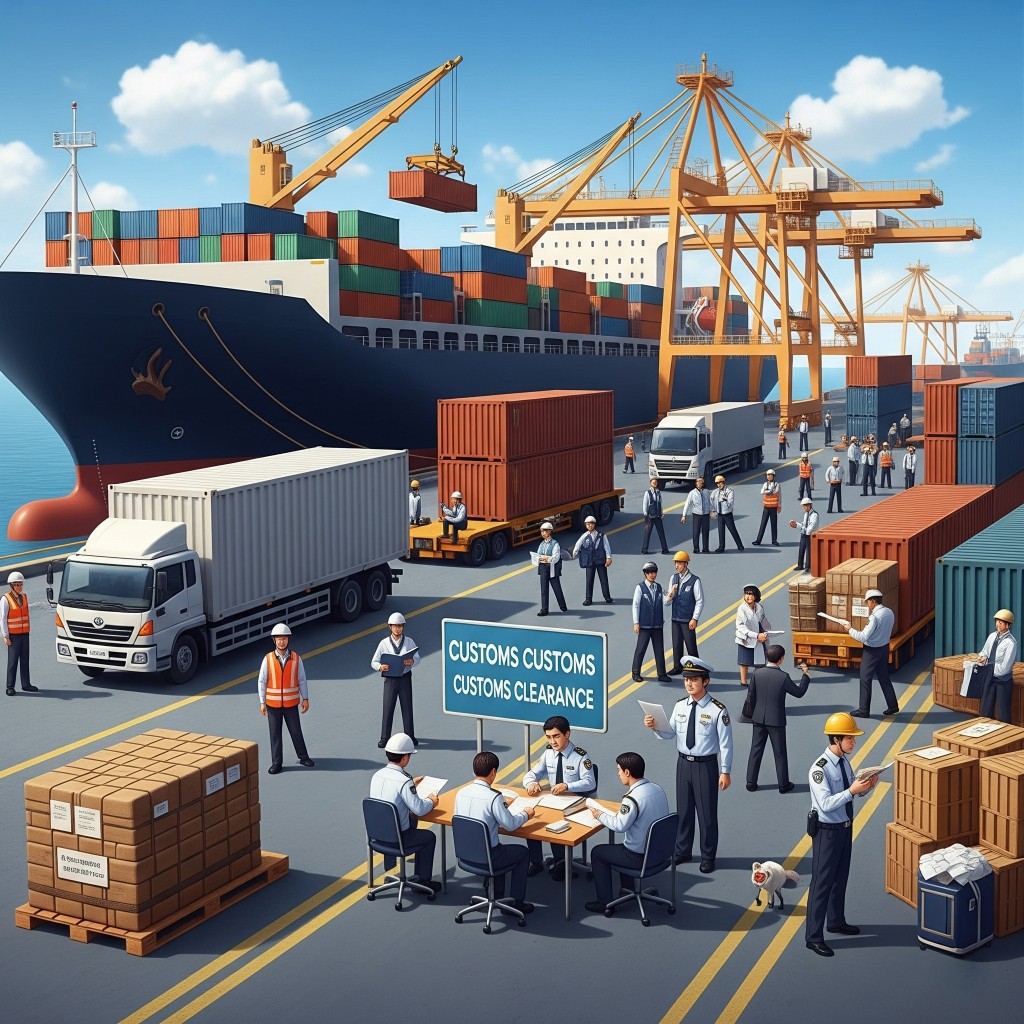 Customs clearance at port